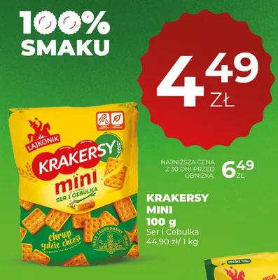 Krakersy mini Lajkonik Ser i Cebulka promocja w Duży Ben
