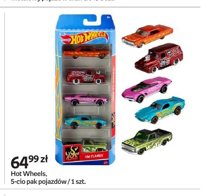 Pojazdy 5-pak Hot Wheels promocja w Empik