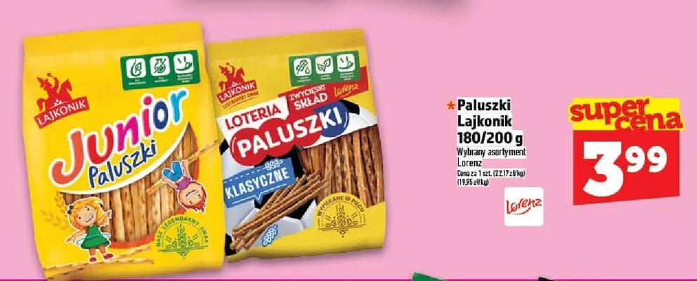Paluszki Junior Lajkonik promocja w TOPAZ
