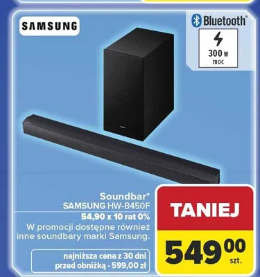 Soundbar SAMSUNG HW-B450F promocja w Carrefour