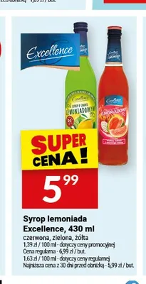 Syrop lemoniada Excellence zielona promocja w Twój Market