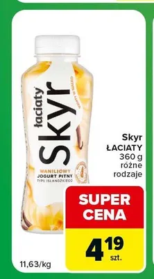 Jogurt pitny typu islandzkiego Skyr Łaciate promocja w Carrefour Express