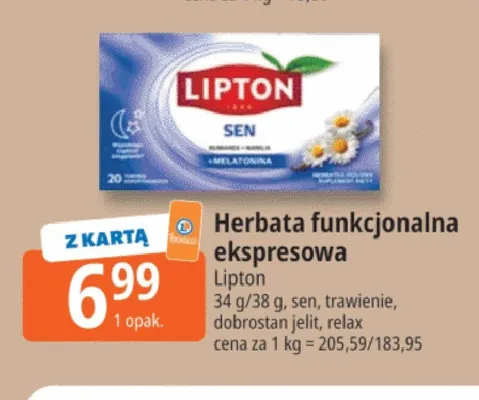 Herbata funkcjonalna ekspresowa Lipton promocja w Leclerc
