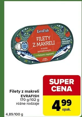 Filety z makreli różne rodzaje promocja w Carrefour Express