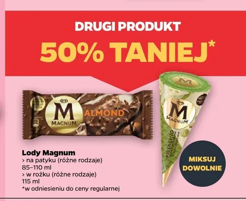 Lody na patyku Magnum promocja w Netto