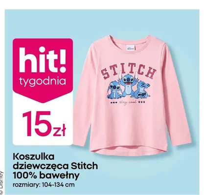 Koszulka dziewczęca Disney Stitch promocja w Pepco