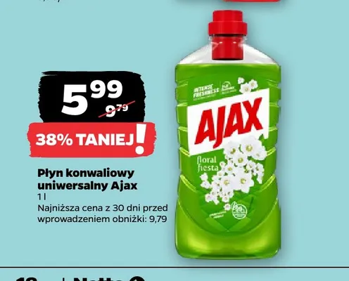 Płyn konwaliowy uniwersalny Ajax promocja w Netto