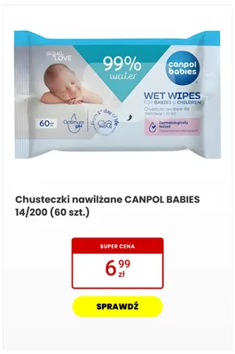 Chusteczki nawilżane Canpol Babies 14/200 promocja w Media Expert