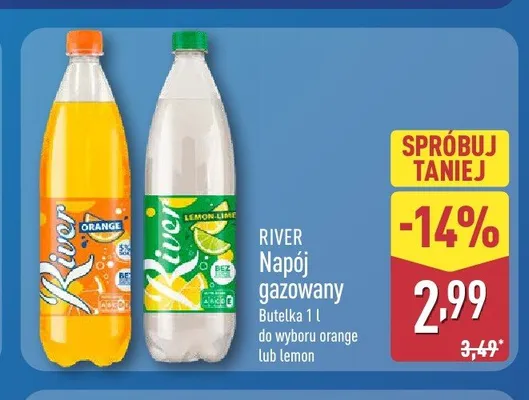 Napój gazowany River lemon promocja w Aldi