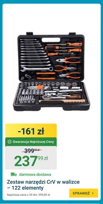 Zestaw narzędzi CrV w walizce 122 elementy promocja w ERLI