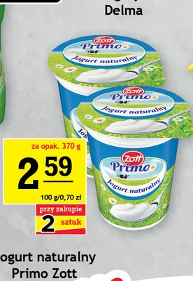 Jogurt naturalny Zott Primo promocja w Gram Market