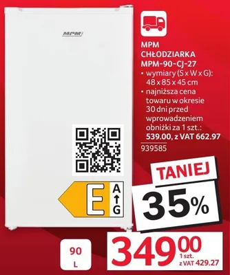 Chłodziarka MPM MPM-90-CJ-27 48x85x45cm promocja w Selgros