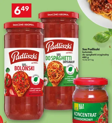 Sos Pudliszki do spaghetti oryginalny promocja w LEWIATAN