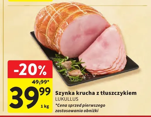 Szynka krucha z tłuszczykiem Lukullus promocja w Intermarche