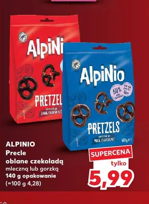 Precle oblane czekoladą mleczną Alpinio promocja w Kaufland