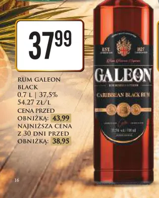 Rum Galeon Black promocja w Dino