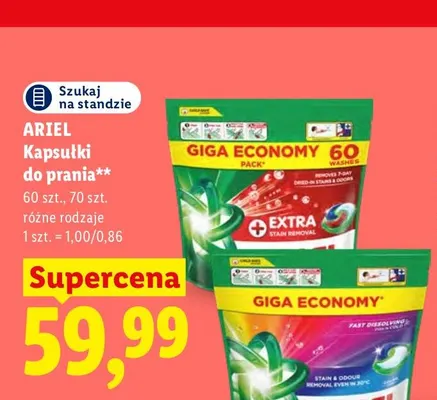 Kapsułki do prania Ariel promocja w Lidl