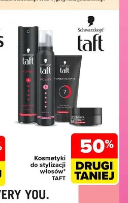 Kosmetyki do stylizacji włosów Taft promocja w Carrefour