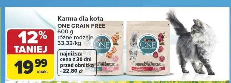 Karma dla kota Purina One Grain Free promocja w Carrefour