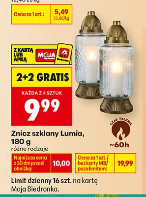 Znicz szklany Lumia promocja w Biedronka