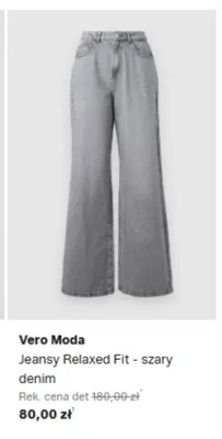 Jeansy Relaxed Fit Vero Moda - szary denim promocja w Lounge by Zalando