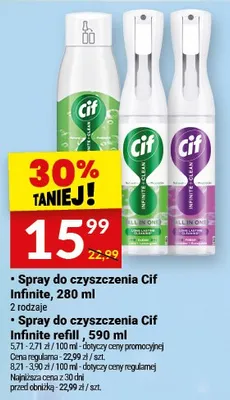 Spray do czyszczenia Cif infinite, 280 ml promocja w Twój Market