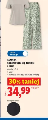 Spodnie wide leg damskie z lnem ESMARA promocja w Lidl