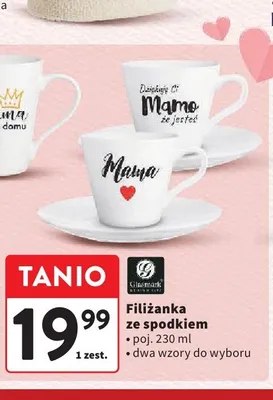 Filiżanka ze spodkiem Glasmark 230ml promocja w Intermarche