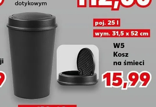 Kosz na śmieci W5 promocja w Kaufland