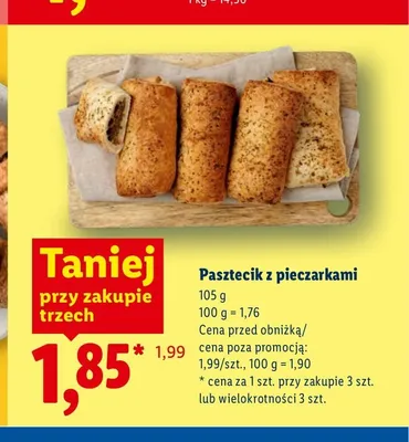 Pasztecik z pieczarkami Piekarnia Lidla promocja w Lidl
