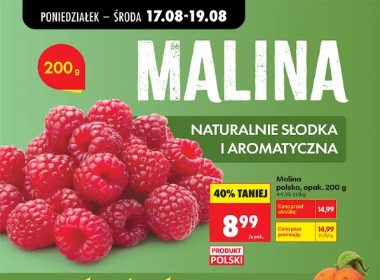 Malina polska promocja w Biedronka