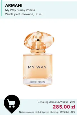 Woda perfumowana Armani My Way Sunny Vanilla promocja w Douglas