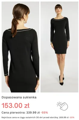 Sukienka dopasowana promocja w Monnari