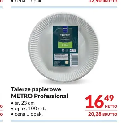 Talerze papierowe METRO Professional promocja w Makro