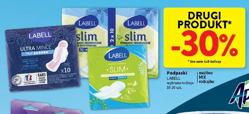 Podpaski Labell Slim ze skrzydełkami promocja w Intermarche