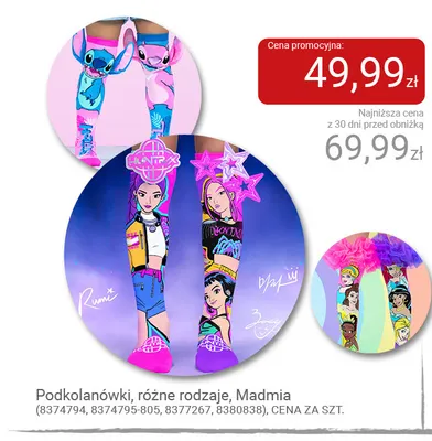 Podkolanówki Madmia promocja w Smyk