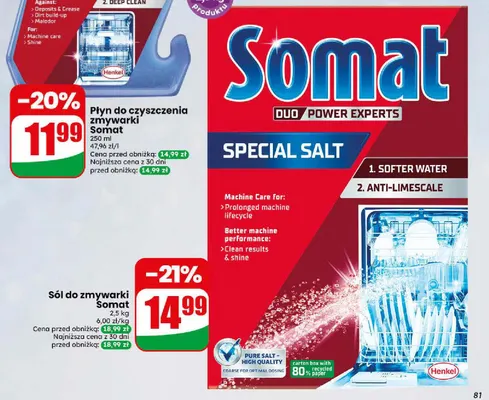 Sól do zmywarki Somat promocja w Dino