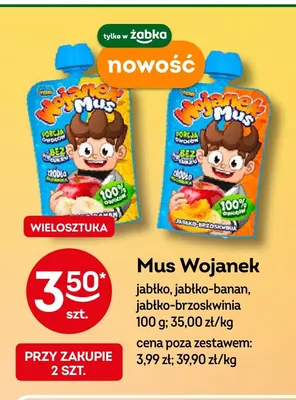 Mus Wojanek jabłko-brzoskwinia promocja w Żabka