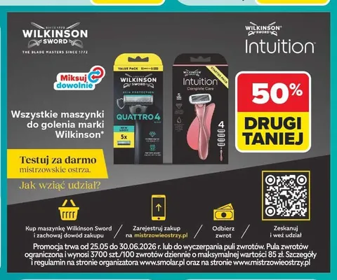 Maszynka do golenia Wilkinson Sword Intuition Complete Care promocja w Carrefour