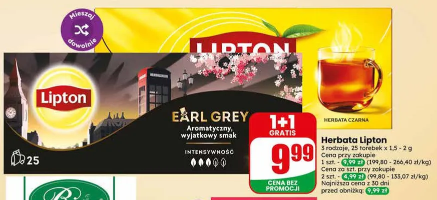 Herbata Lipton Earl Grey czarna promocja w Dino