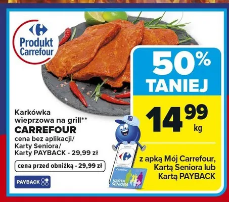 Karkówka wieprzowa na grill Carrefour promocja w Carrefour