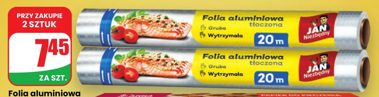 Folia aluminiowa z tłoczeniem Jan Niezbędny promocja w Dino