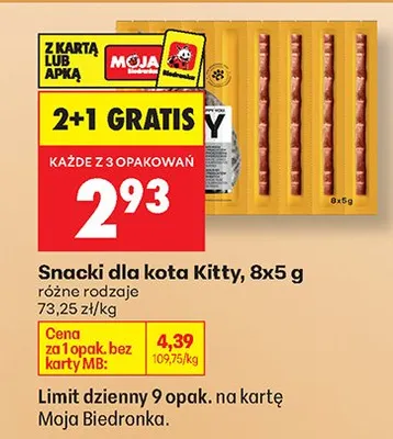 Snacki dla kota różne rodzaje promocja w Biedronka