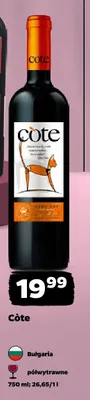 Wino czerwone półwytrawne Côte promocja w Netto