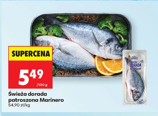 Świeża dorada patroszona Marinero promocja w Biedronka