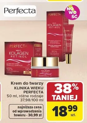 Krem do twarzy Perfecta Multi Kolagen Retinol promocja w Carrefour Market