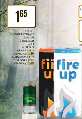 Napój energetyzujący Fire Up 2 rodzaje promocja w Dino