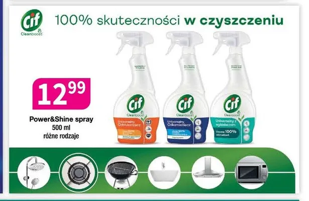 Płyn do czyszczenia Cif Power&Shine Kuchnia spray promocja w Drogerie Polskie
