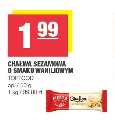 Chałwa sezamowa o smaku waniliowym Fiesta promocja w SPAR