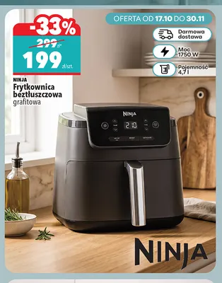 Frytkownica beztłuszczowa grafitowa Ninja promocja w Biedronka